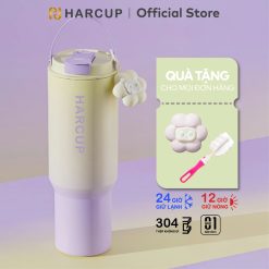Bình Giữ Nhiệt Cao Cấp Harcup 900ml Cách Nhiệt Bằng Thép Không Gỉ 304 , Ly Giữ Nhiệt Có Nắp  Bảo Hành 1 Năm